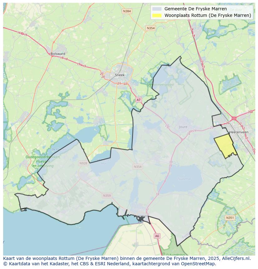 Afbeelding van de woonplaats Rottum op de kaart.