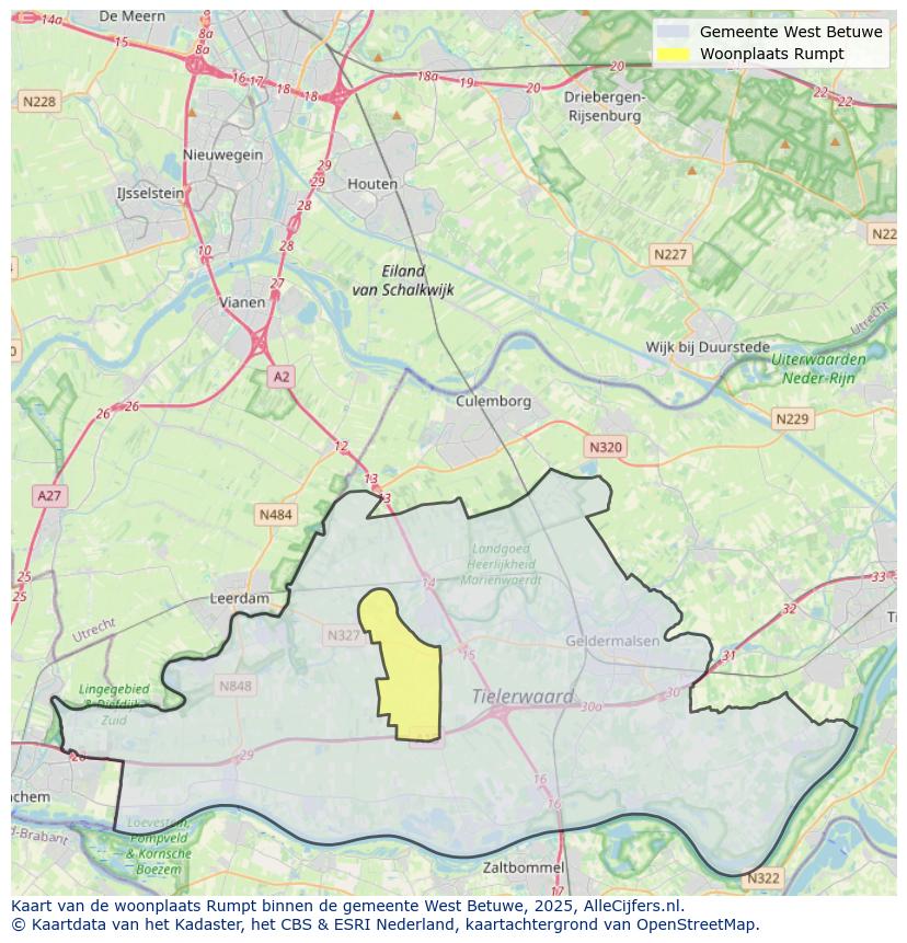 Afbeelding van de woonplaats Rumpt op de kaart.
