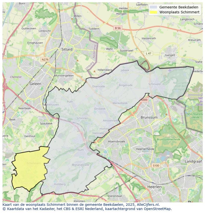 Afbeelding van de woonplaats Schimmert op de kaart.
