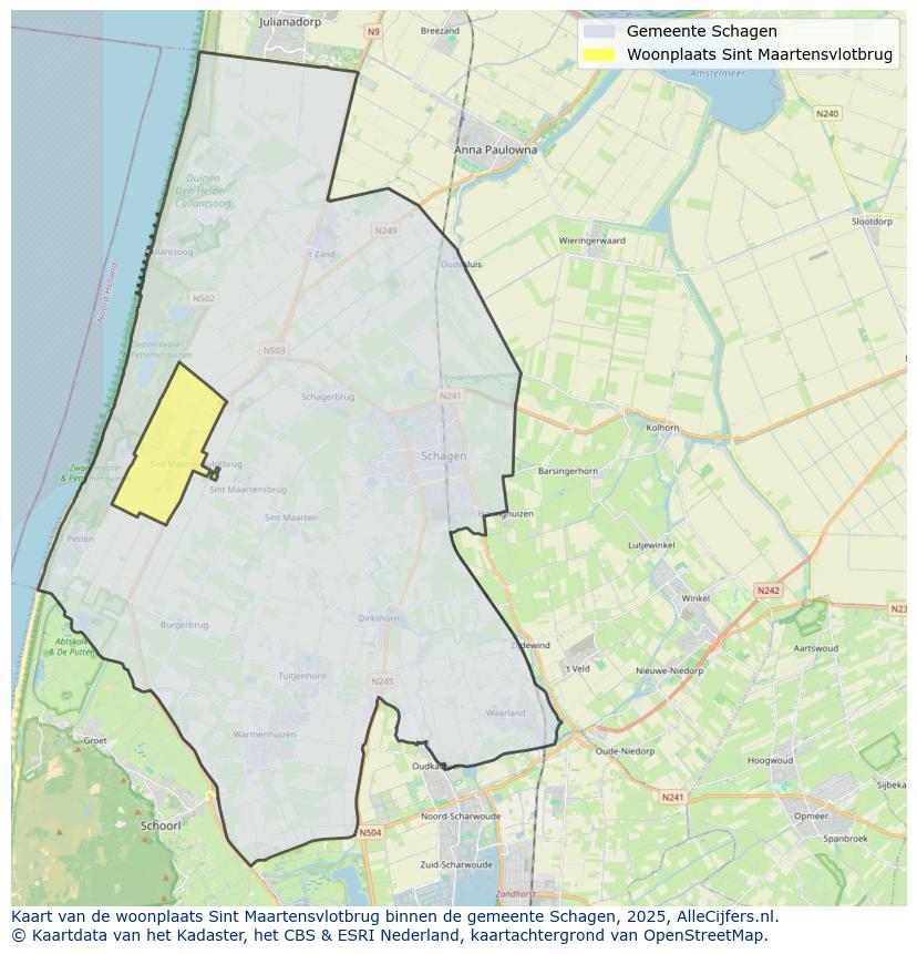 Afbeelding van de woonplaats Sint Maartensvlotbrug op de kaart.