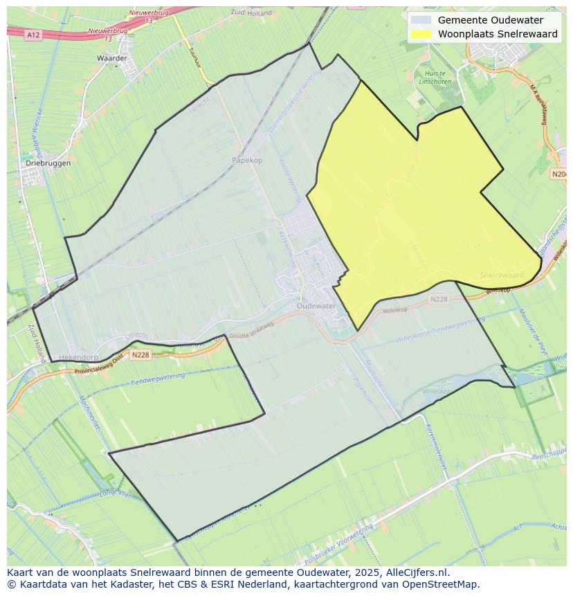 Afbeelding van de woonplaats Snelrewaard op de kaart.