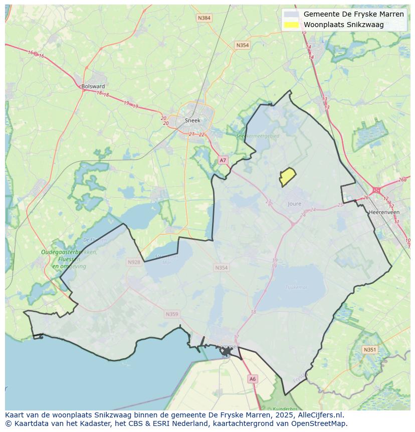 Afbeelding van de woonplaats Snikzwaag op de kaart.