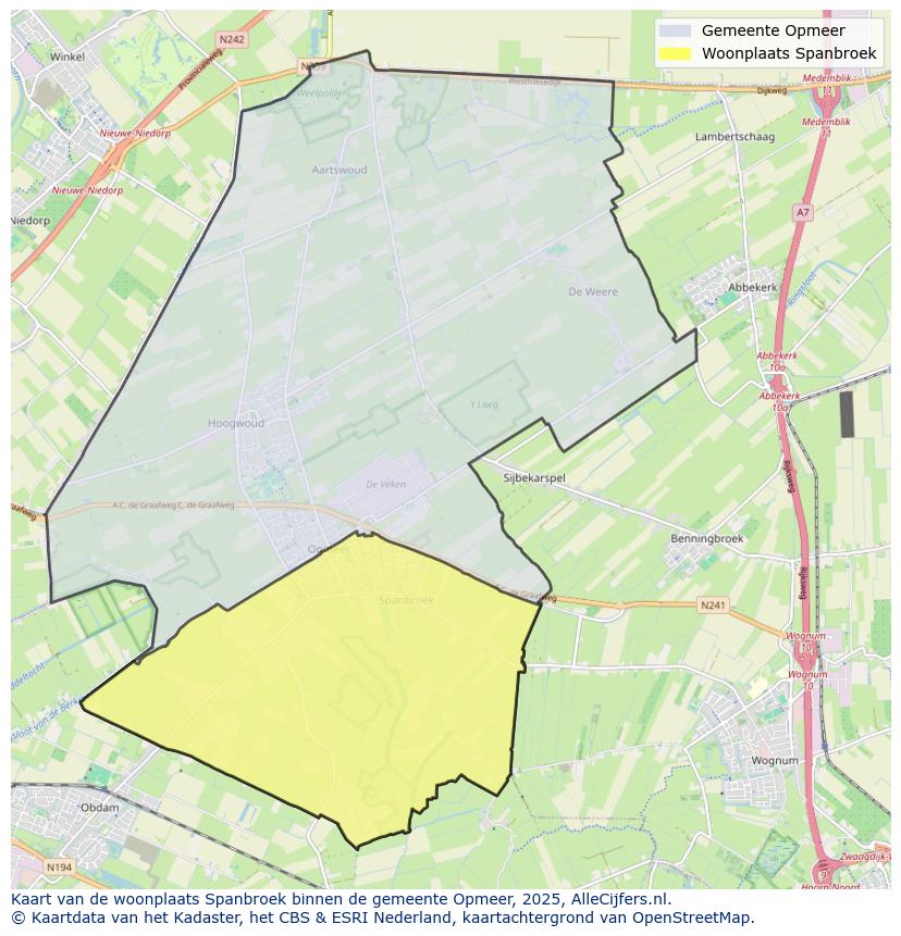 Afbeelding van de woonplaats Spanbroek op de kaart.