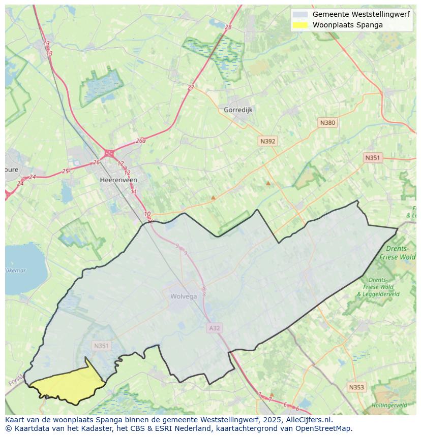 Afbeelding van de woonplaats Spanga op de kaart.