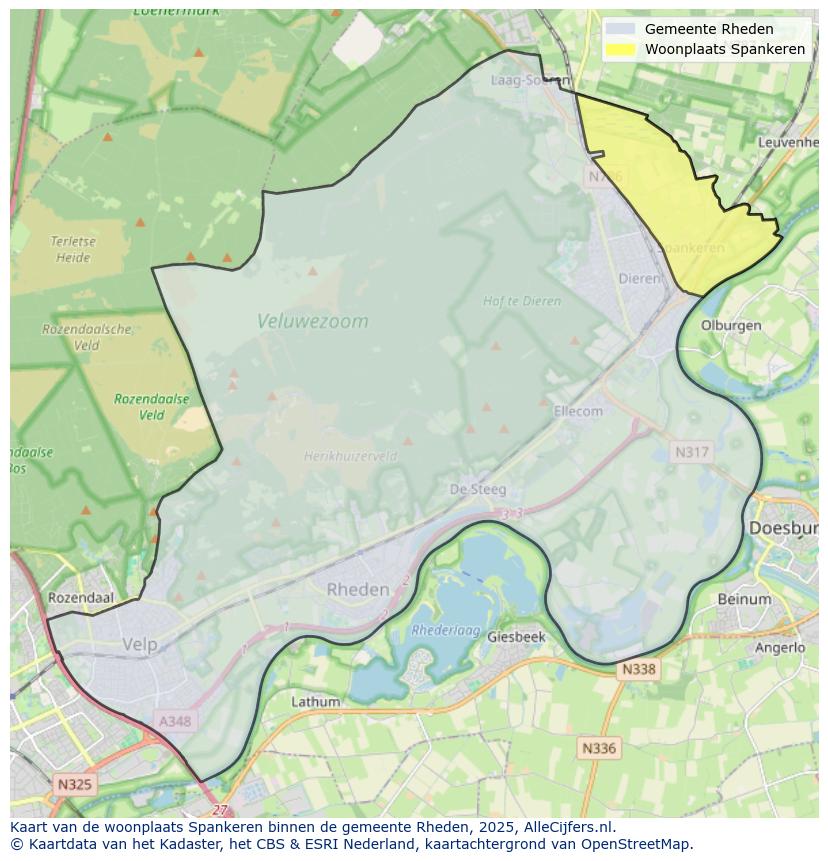 Afbeelding van de woonplaats Spankeren op de kaart.
