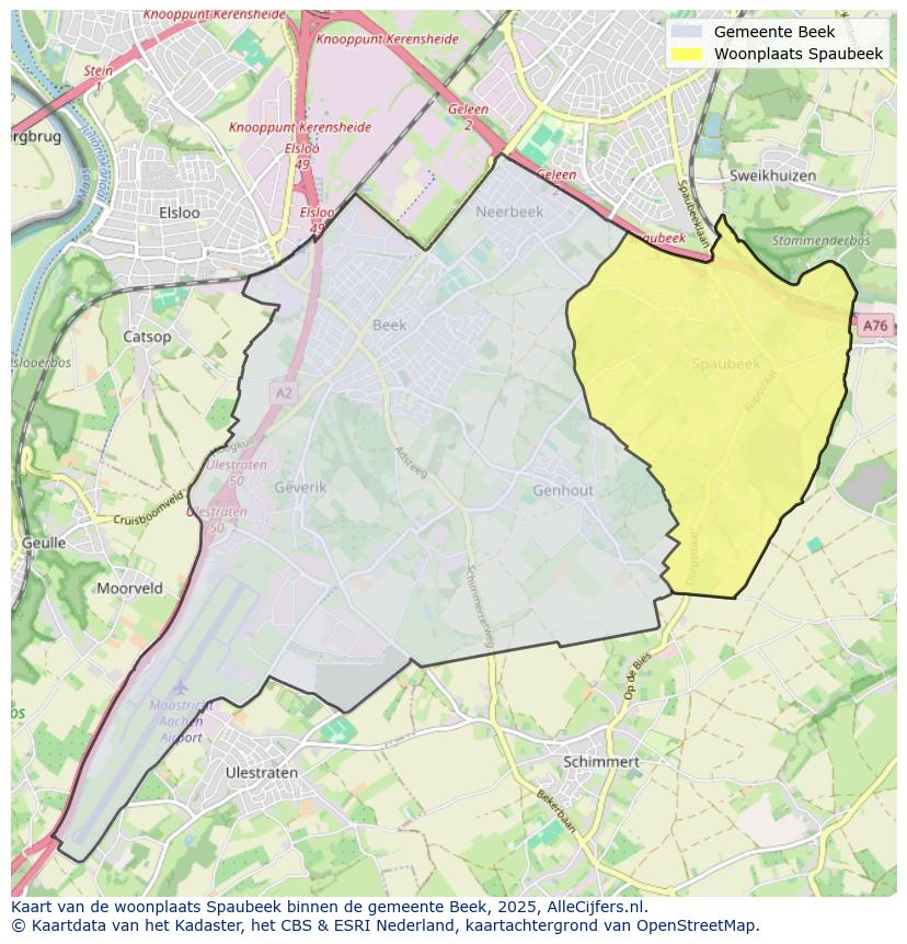 Afbeelding van de woonplaats Spaubeek op de kaart.