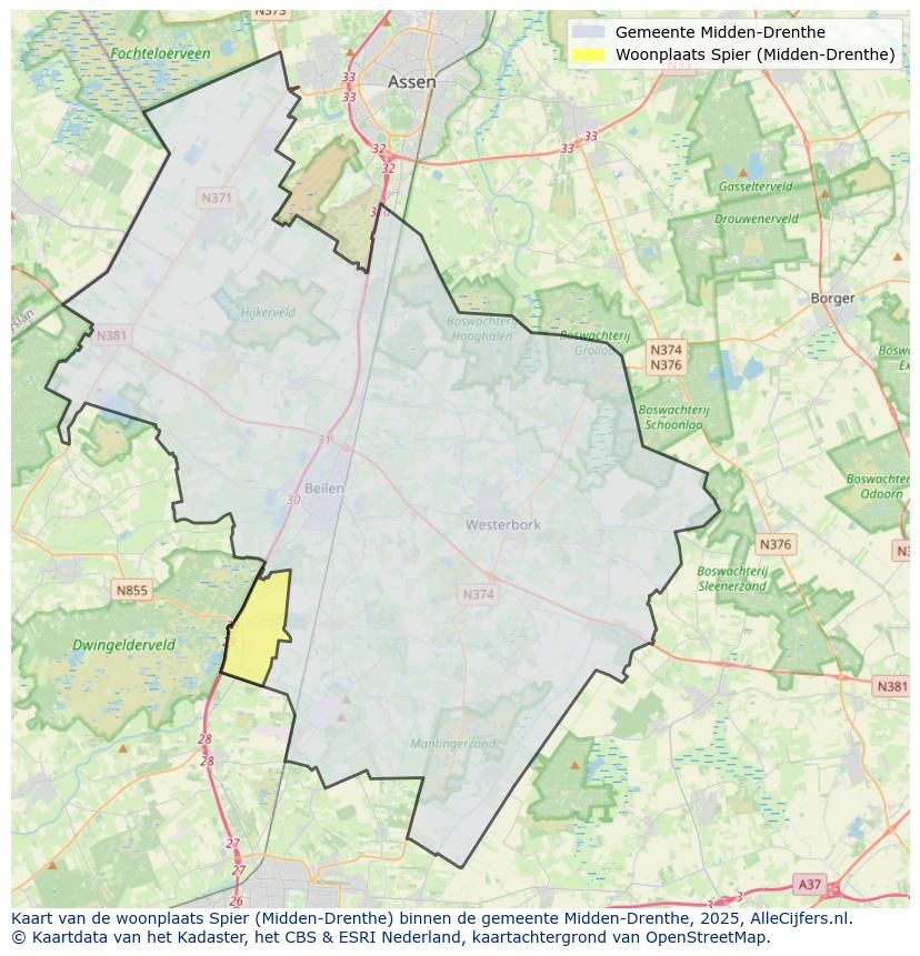 Afbeelding van de woonplaats Spier op de kaart.