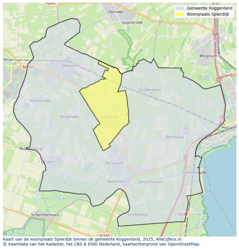 Afbeelding van de woonplaats Spierdijk op de kaart.
