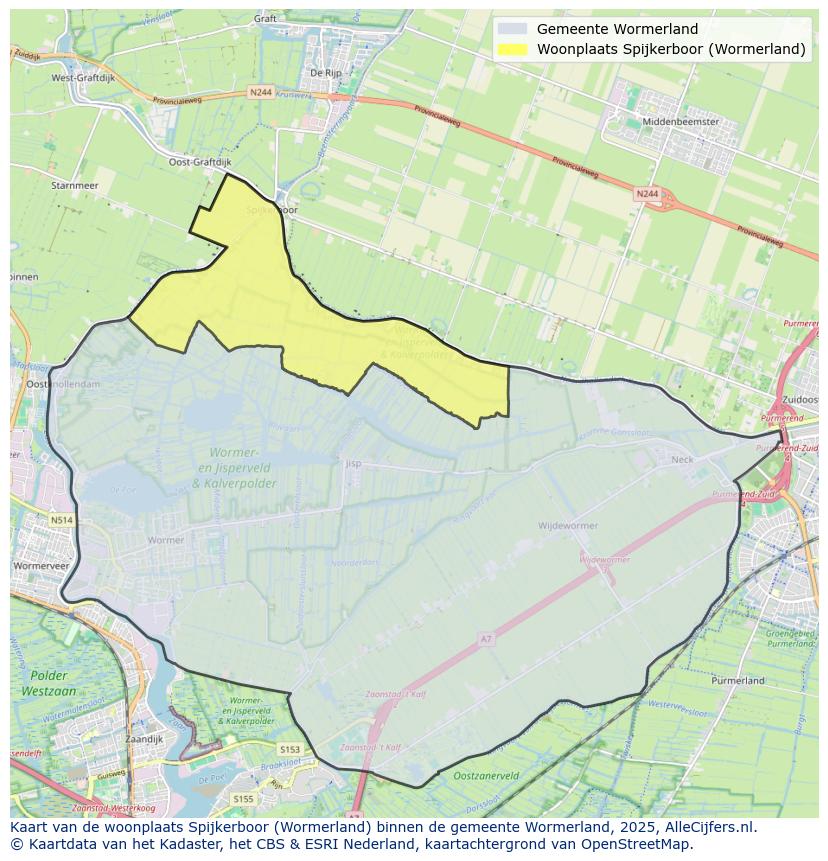 Afbeelding van de woonplaats Spijkerboor op de kaart.