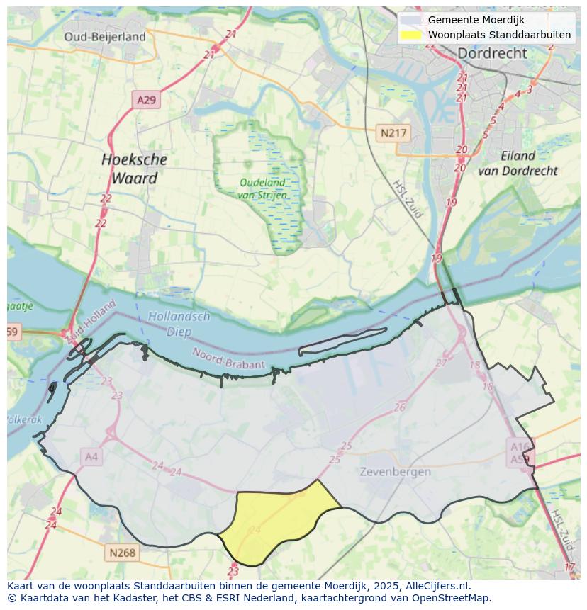 Afbeelding van de woonplaats Standdaarbuiten op de kaart.
