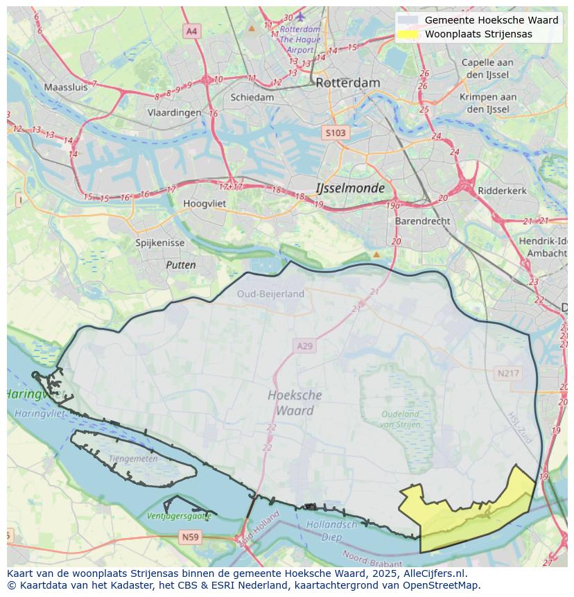Afbeelding van de woonplaats Strijensas op de kaart.