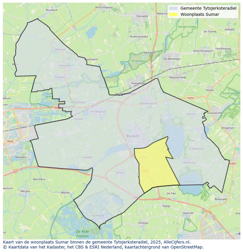 Afbeelding van de woonplaats Sumar op de kaart.