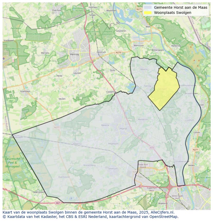 Afbeelding van de woonplaats Swolgen op de kaart.