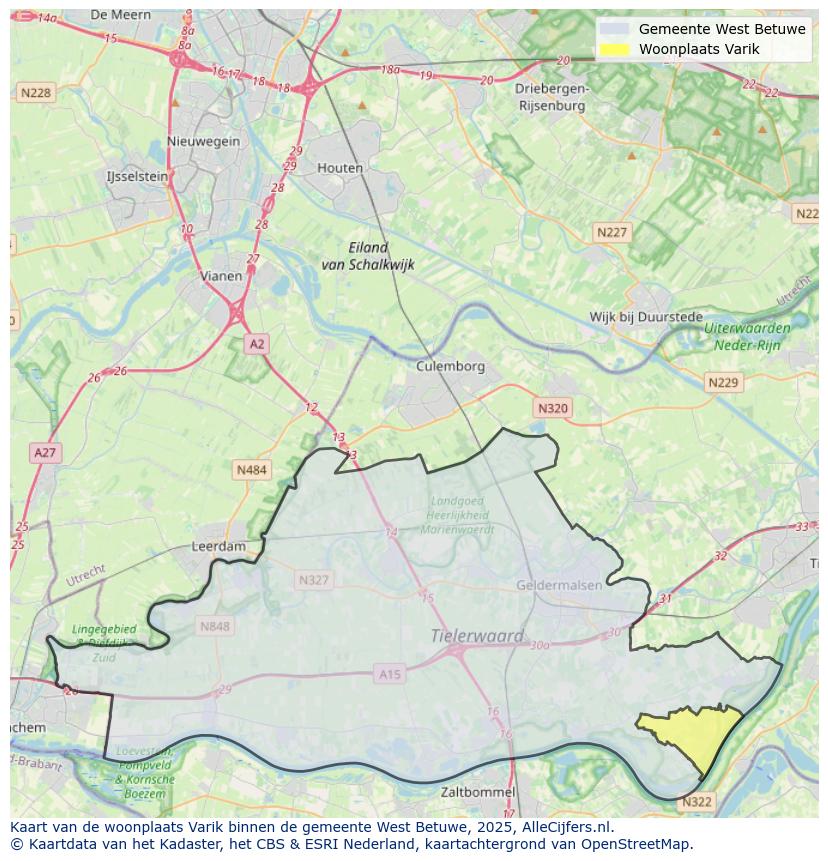 Afbeelding van de woonplaats Varik op de kaart.