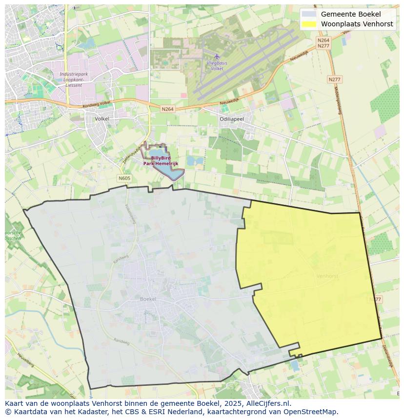 Afbeelding van de woonplaats Venhorst op de kaart.