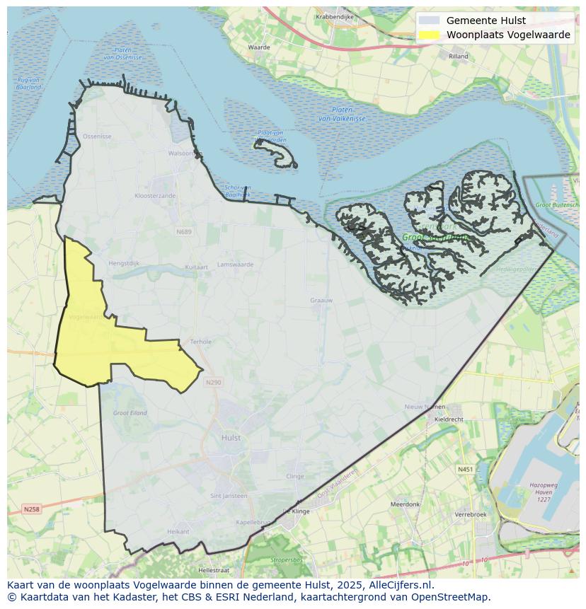 Afbeelding van de woonplaats Vogelwaarde op de kaart.