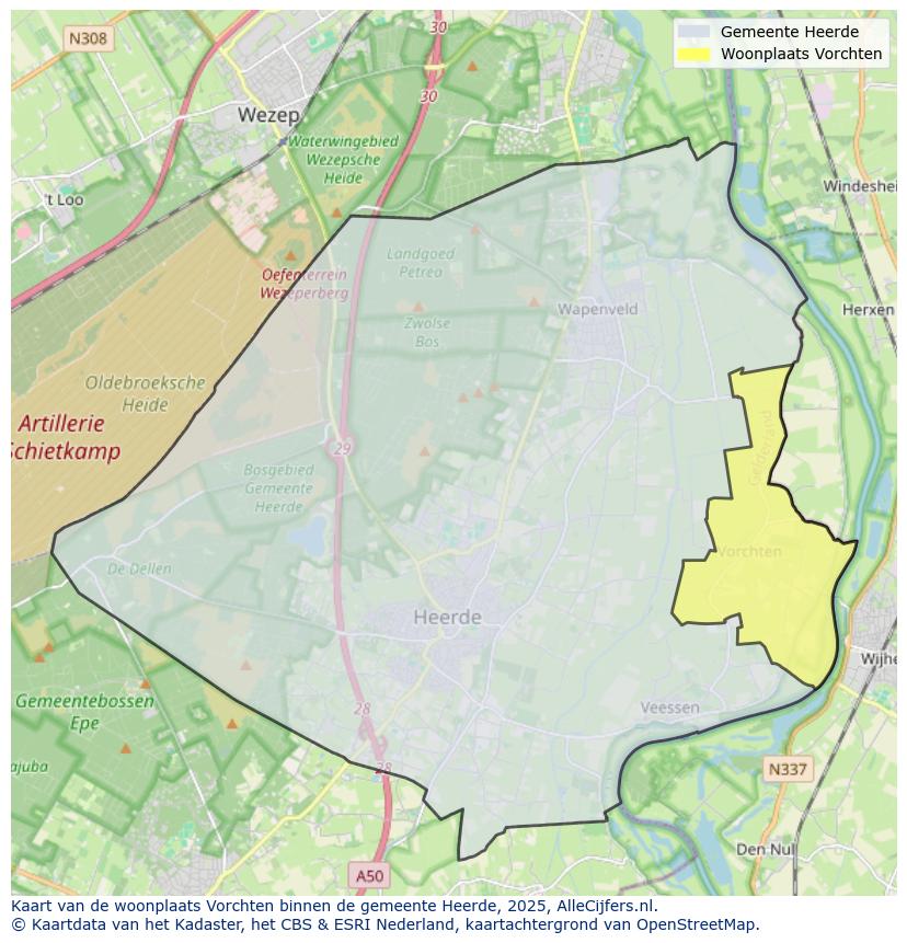 Afbeelding van de woonplaats Vorchten op de kaart.