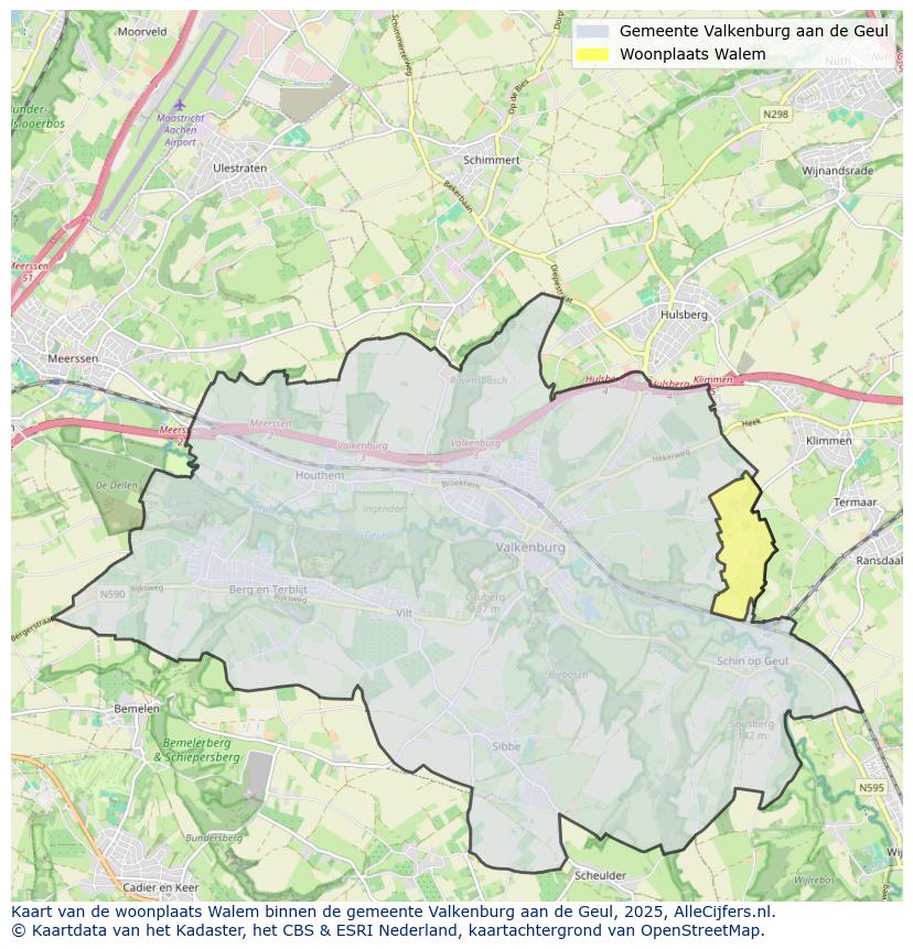 Afbeelding van de woonplaats Walem op de kaart.