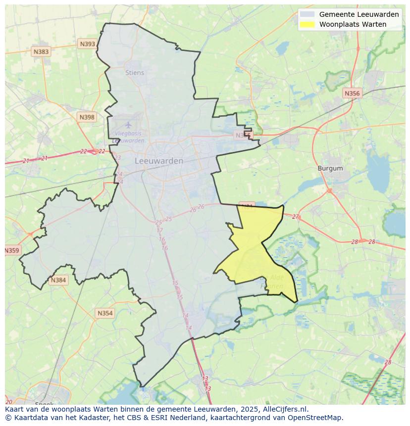 Afbeelding van de woonplaats Warten op de kaart.