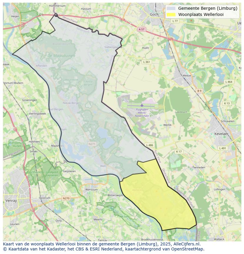 Afbeelding van de woonplaats Wellerlooi op de kaart.