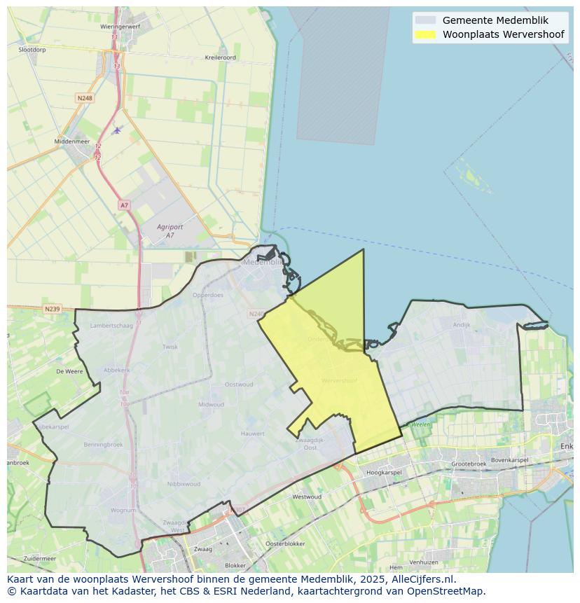 Afbeelding van de woonplaats Wervershoof op de kaart.
