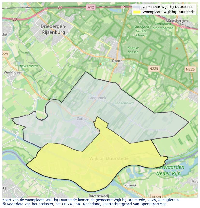 Afbeelding van de woonplaats Wijk bij Duurstede op de kaart.