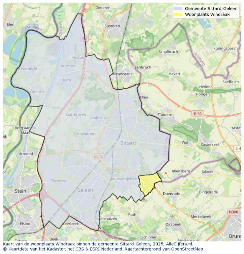 Afbeelding van de woonplaats Windraak op de kaart.