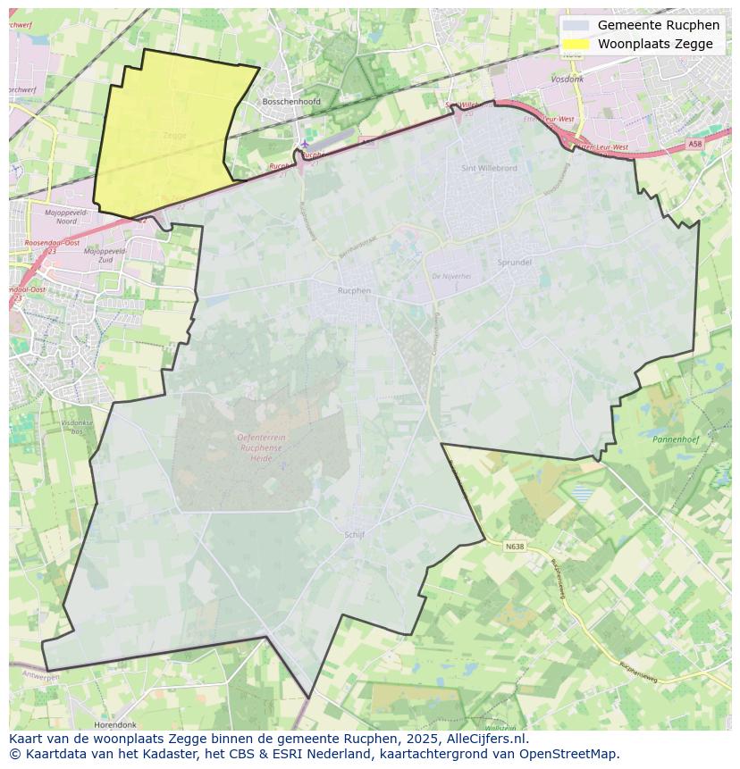 Afbeelding van de woonplaats Zegge op de kaart.