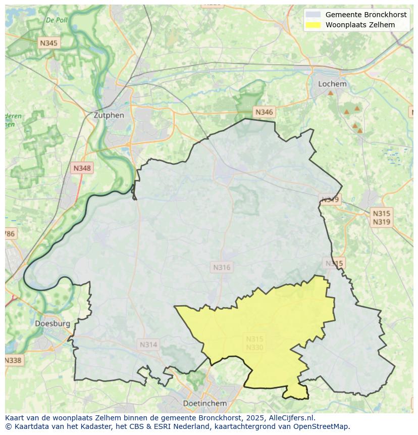 Afbeelding van de woonplaats Zelhem op de kaart.