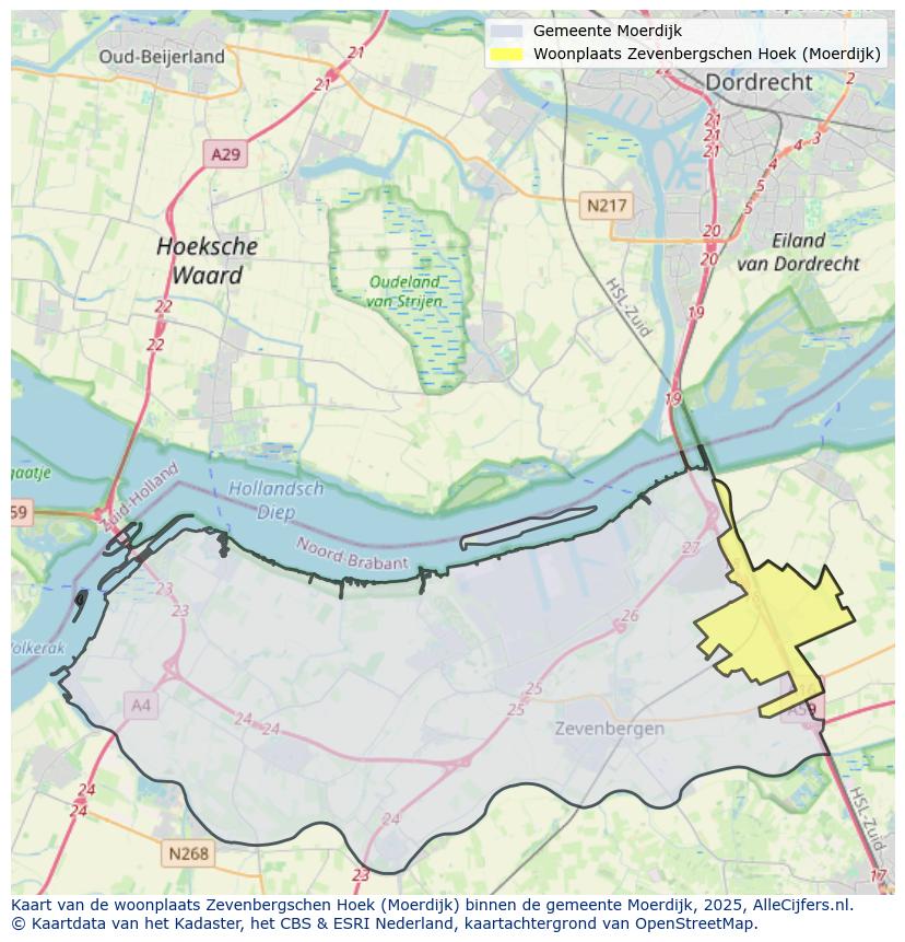 Afbeelding van de woonplaats Zevenbergschen Hoek op de kaart.
