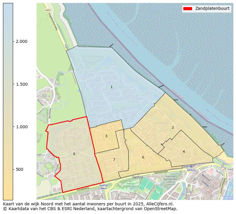 Afbeelding van de Zandplatenbuurt op de kaart.