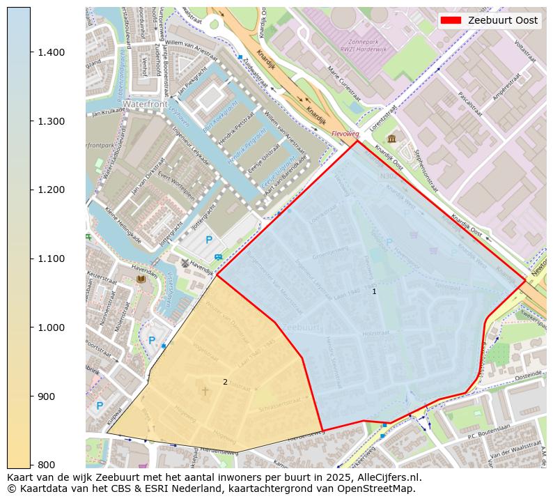 Afbeelding van de Zeebuurt Oost op de kaart.