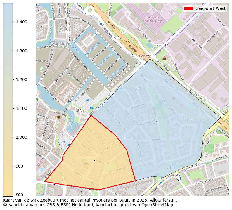 Afbeelding van de Zeebuurt West op de kaart.