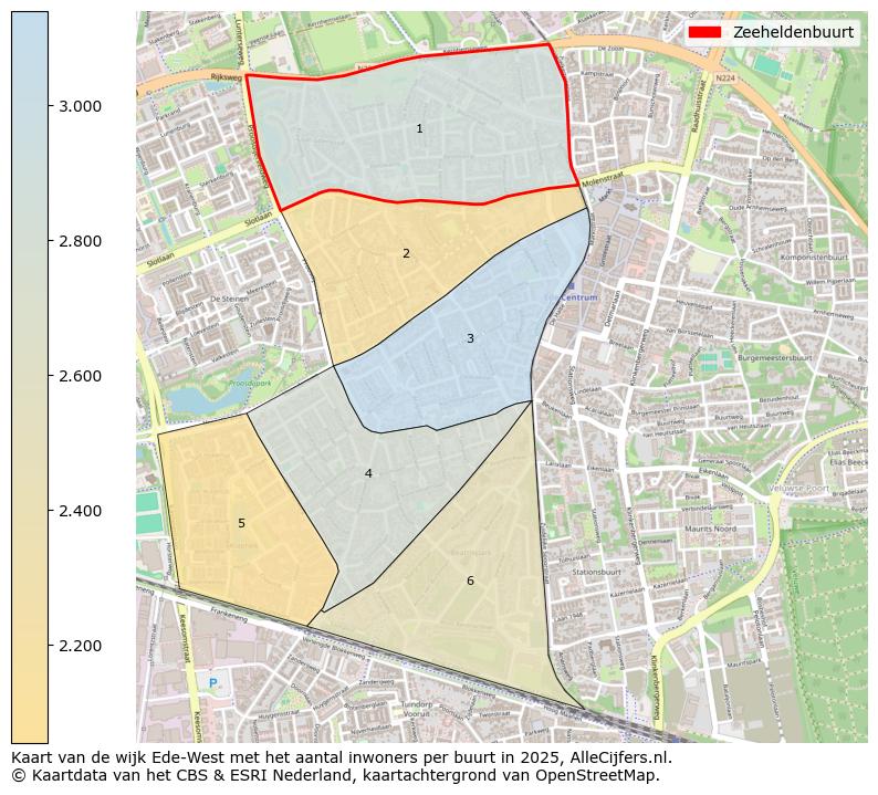 Afbeelding van de Zeeheldenbuurt op de kaart.