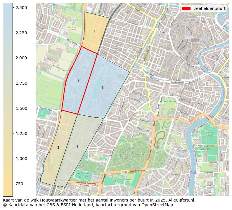 Afbeelding van de Zeeheldenbuurt op de kaart.