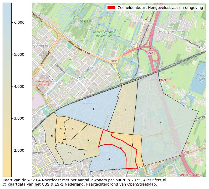 Afbeelding van de Zeeheldenbuurt Hengeveldstraat en omgeving op de kaart.