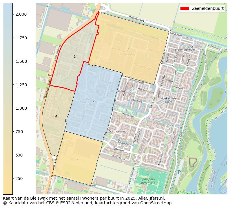 Afbeelding van de Zeeheldenbuurt op de kaart.