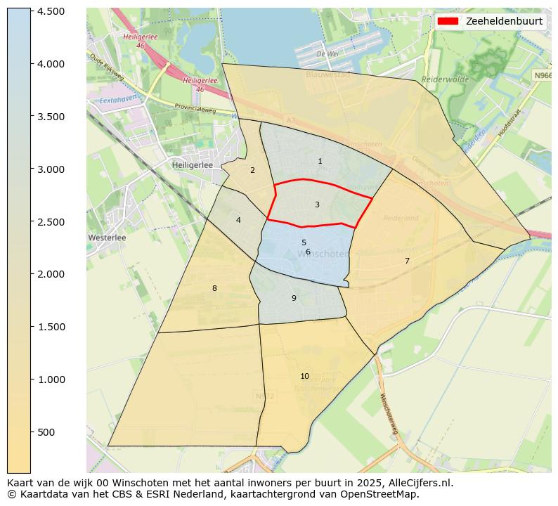 Afbeelding van de Zeeheldenbuurt op de kaart.
