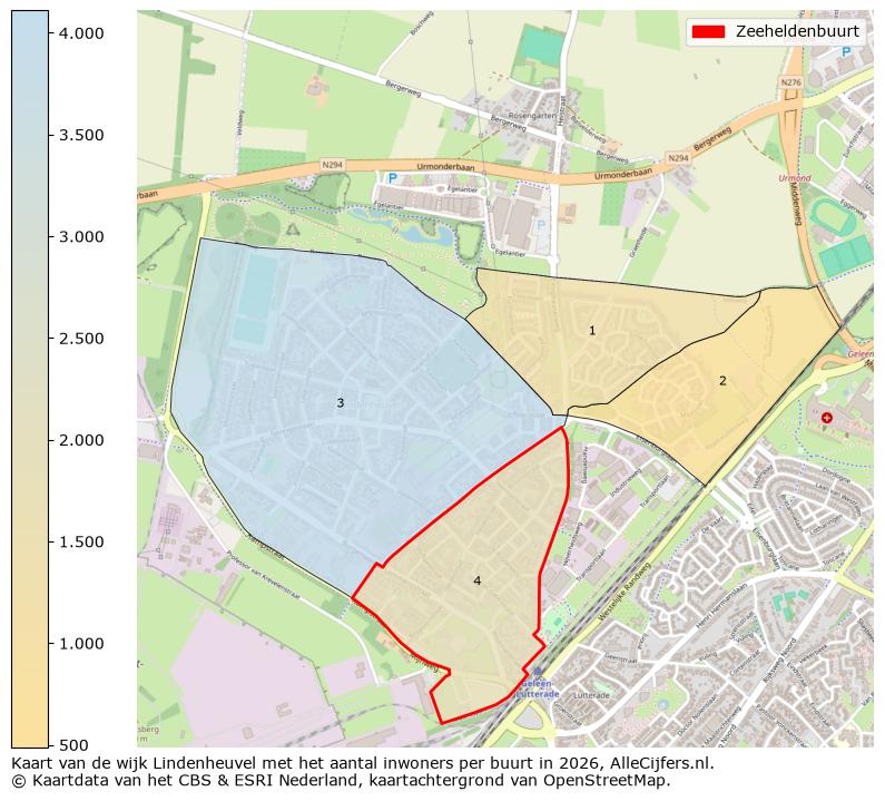 Afbeelding van de Zeeheldenbuurt op de kaart.
