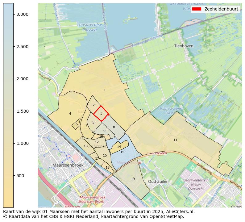 Afbeelding van de Zeeheldenbuurt op de kaart.