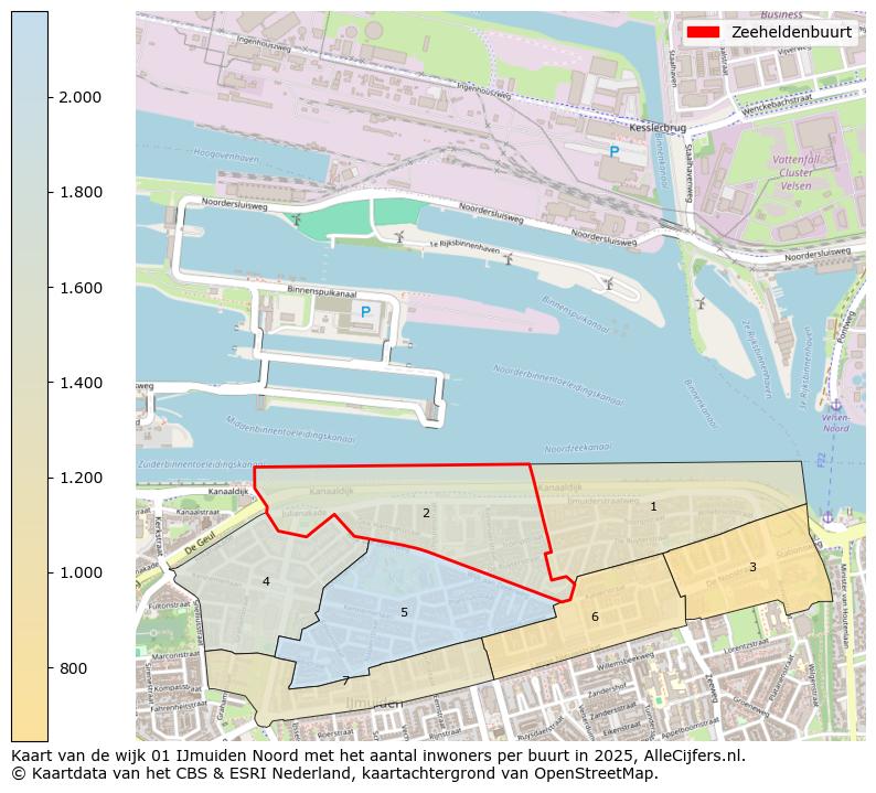 Afbeelding van de Zeeheldenbuurt op de kaart.