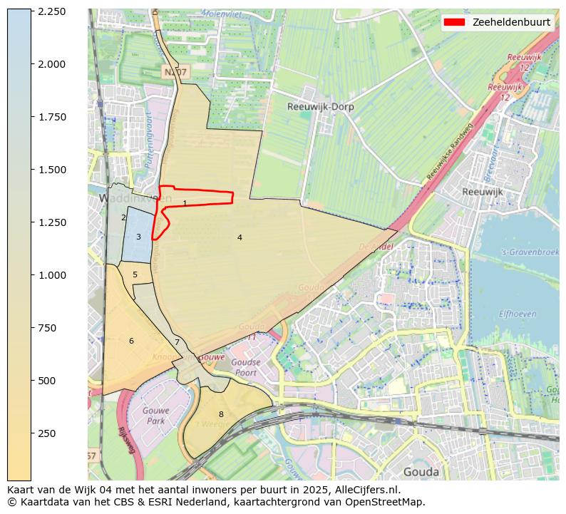 Afbeelding van de Zeeheldenbuurt op de kaart.