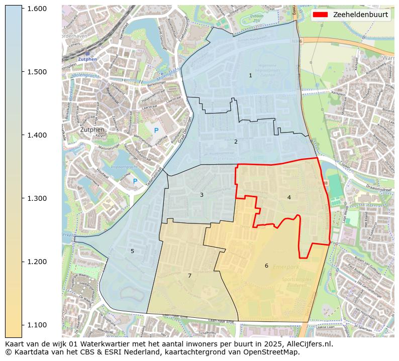 Afbeelding van de Zeeheldenbuurt op de kaart.