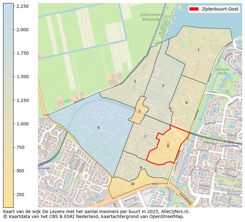 Afbeelding van de Zijdenbuurt-Oost op de kaart.