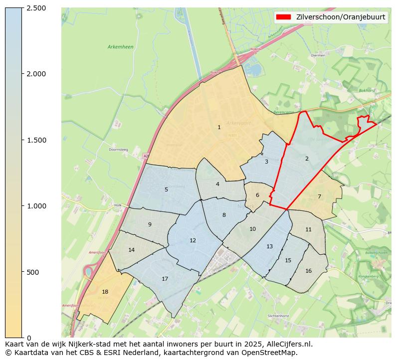 Afbeelding van de Zilverschoon/Oranjebuurt op de kaart.
