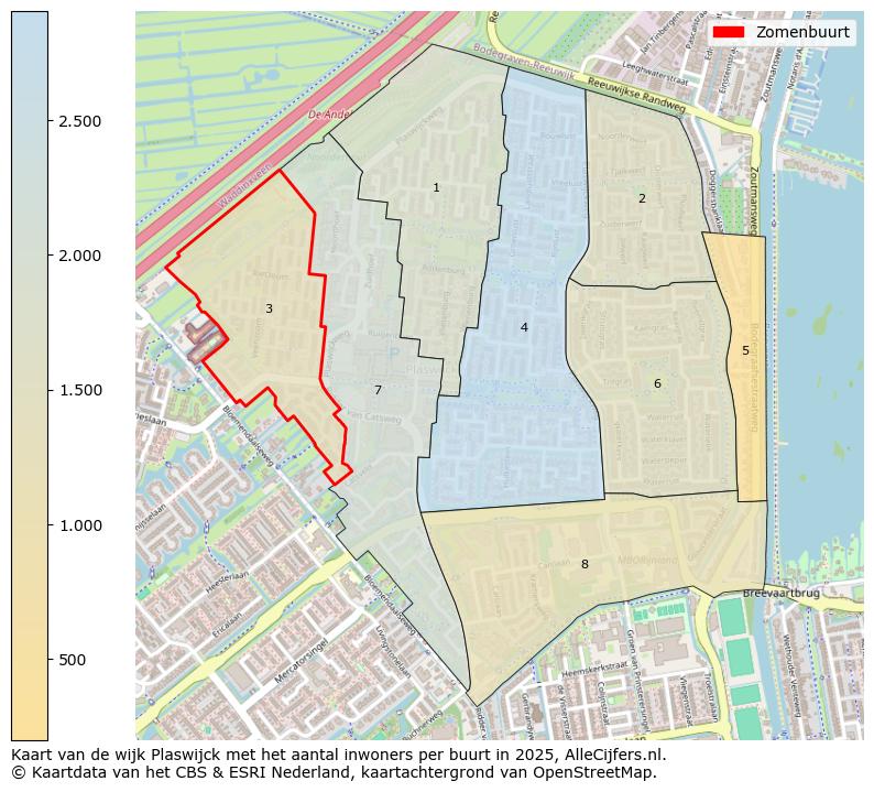 Afbeelding van de Zomenbuurt op de kaart.