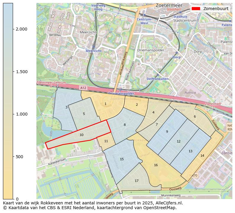 Afbeelding van de Zomenbuurt op de kaart.