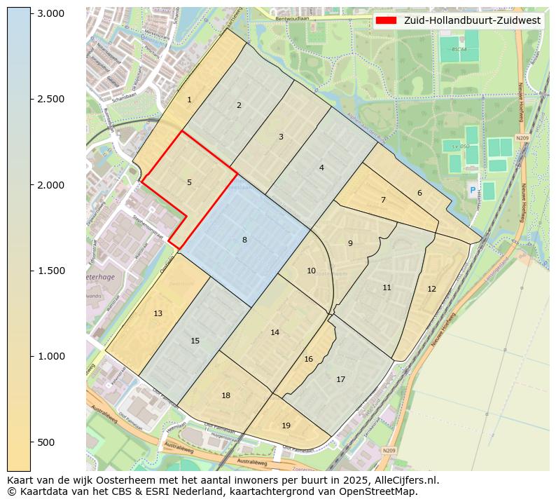 Afbeelding van de Zuid-Hollandbuurt-Zuidwest op de kaart.