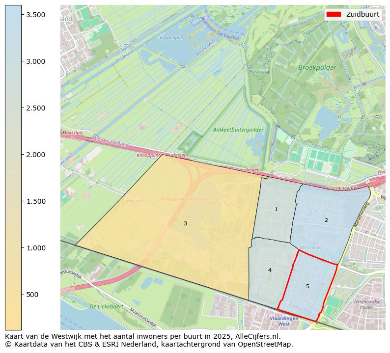 Afbeelding van de Zuidbuurt op de kaart.