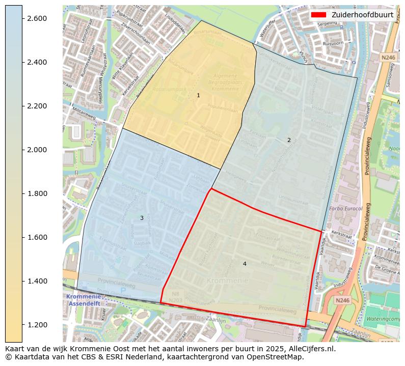 Afbeelding van de Zuiderhoofdbuurt op de kaart.